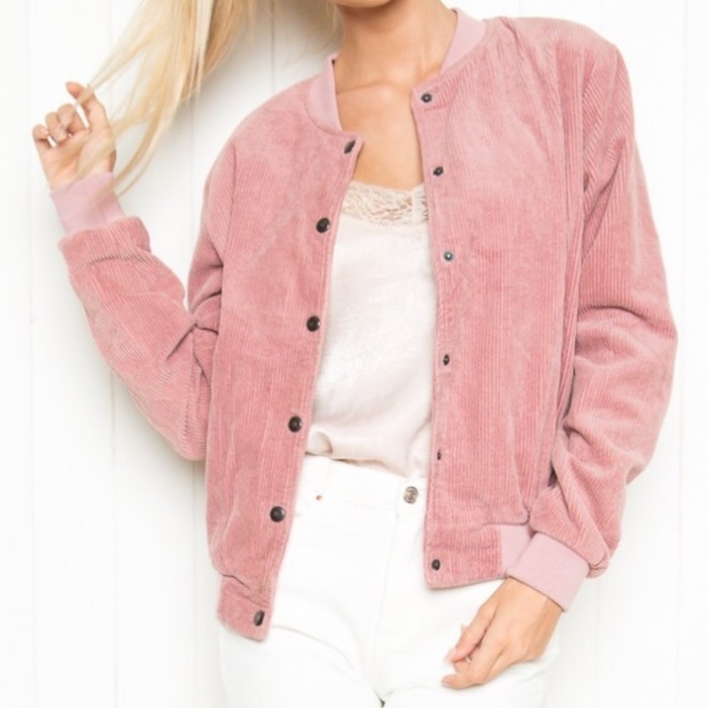 Brandy Melville Dennis Corduroy Bomber Jacket